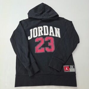 Jordan Boys Black 23 Graphic Fleece Hoodie Youth Size M 10-12Years Basketball